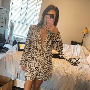 Joie 2pc set blazer and shorts with tie and zip